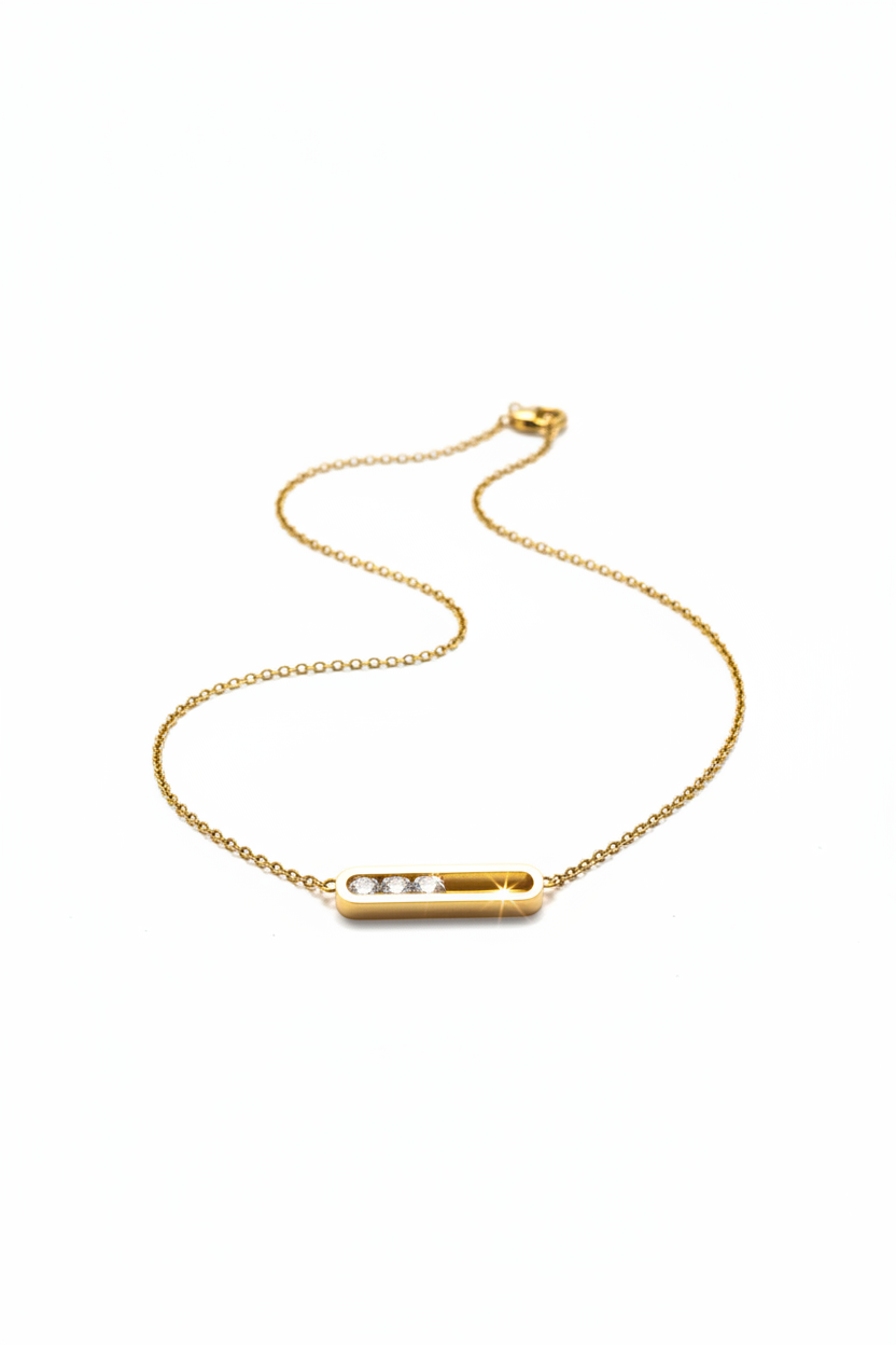 Stunning classic design hallow rectangle pendant necklace