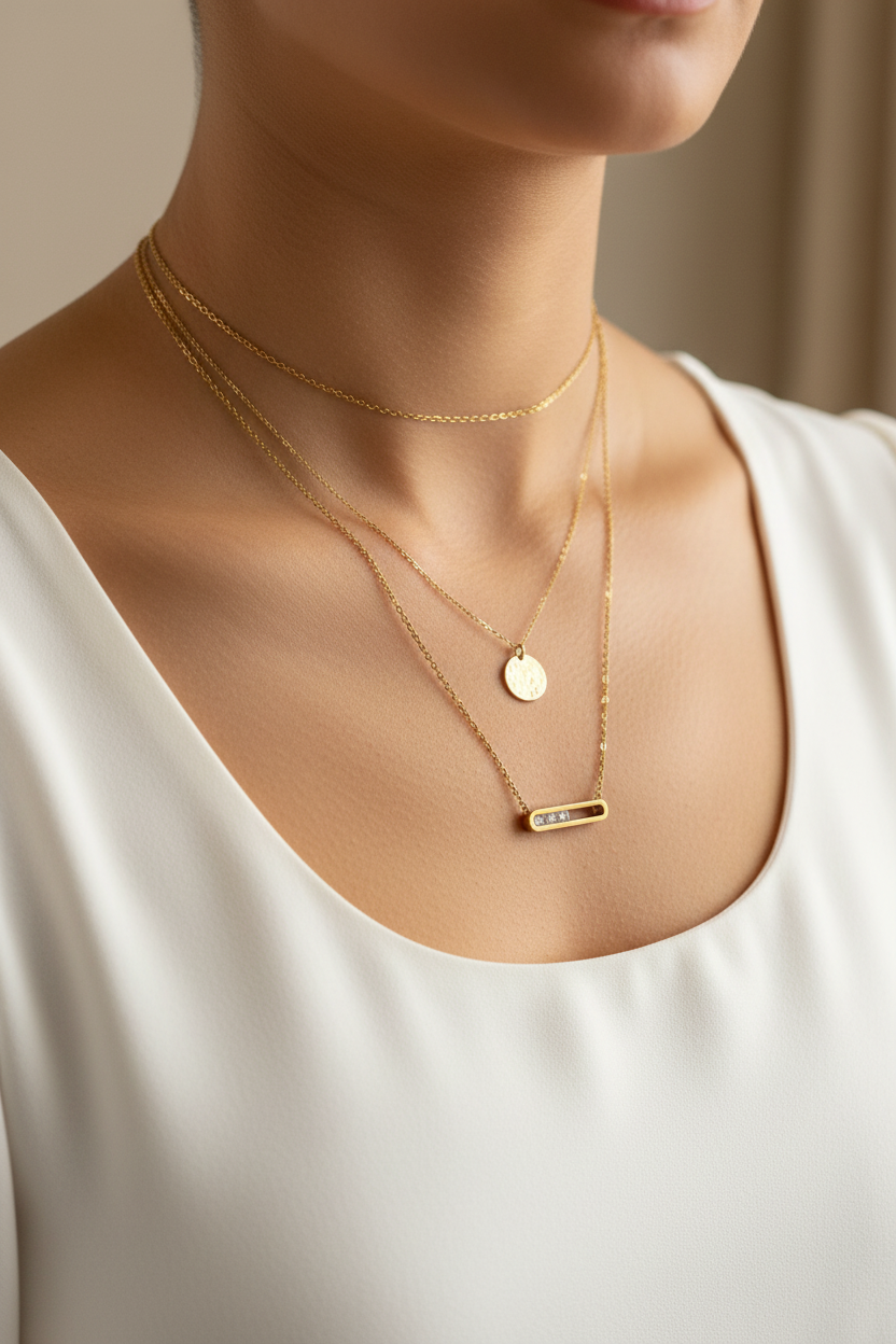 Stunning classic design hallow rectangle pendant necklace