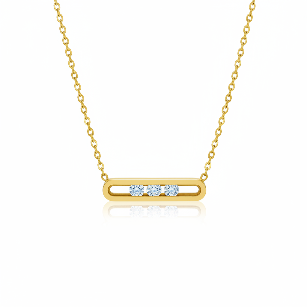 Stunning classic design hallow rectangle pendant necklace