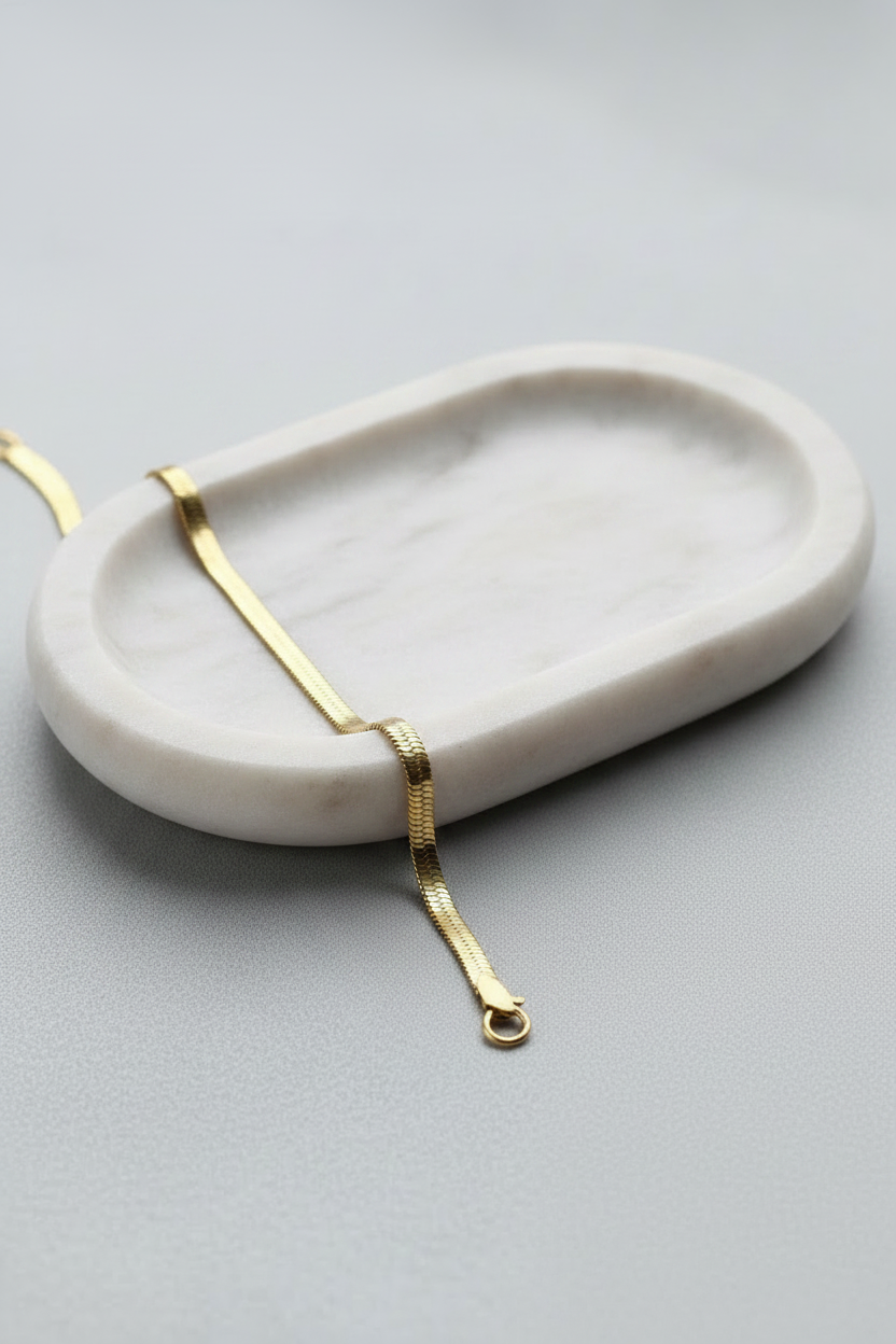 Classic gold herringbone woven bracelet