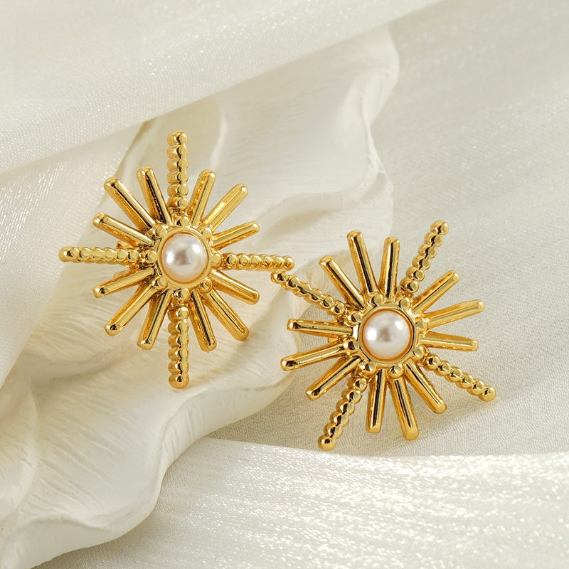 Vintage style star and pearl earrings