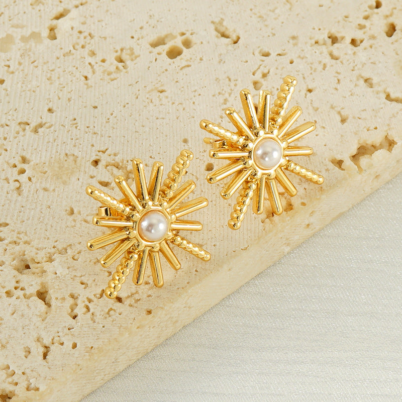 Vintage style star and pearl earrings