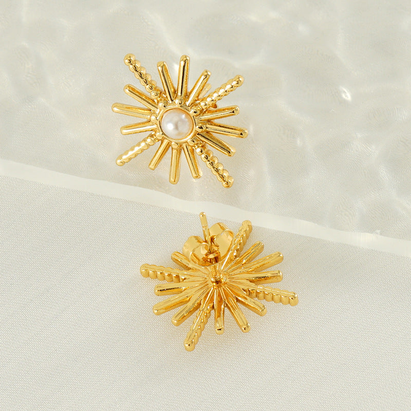 Vintage style star and pearl earrings