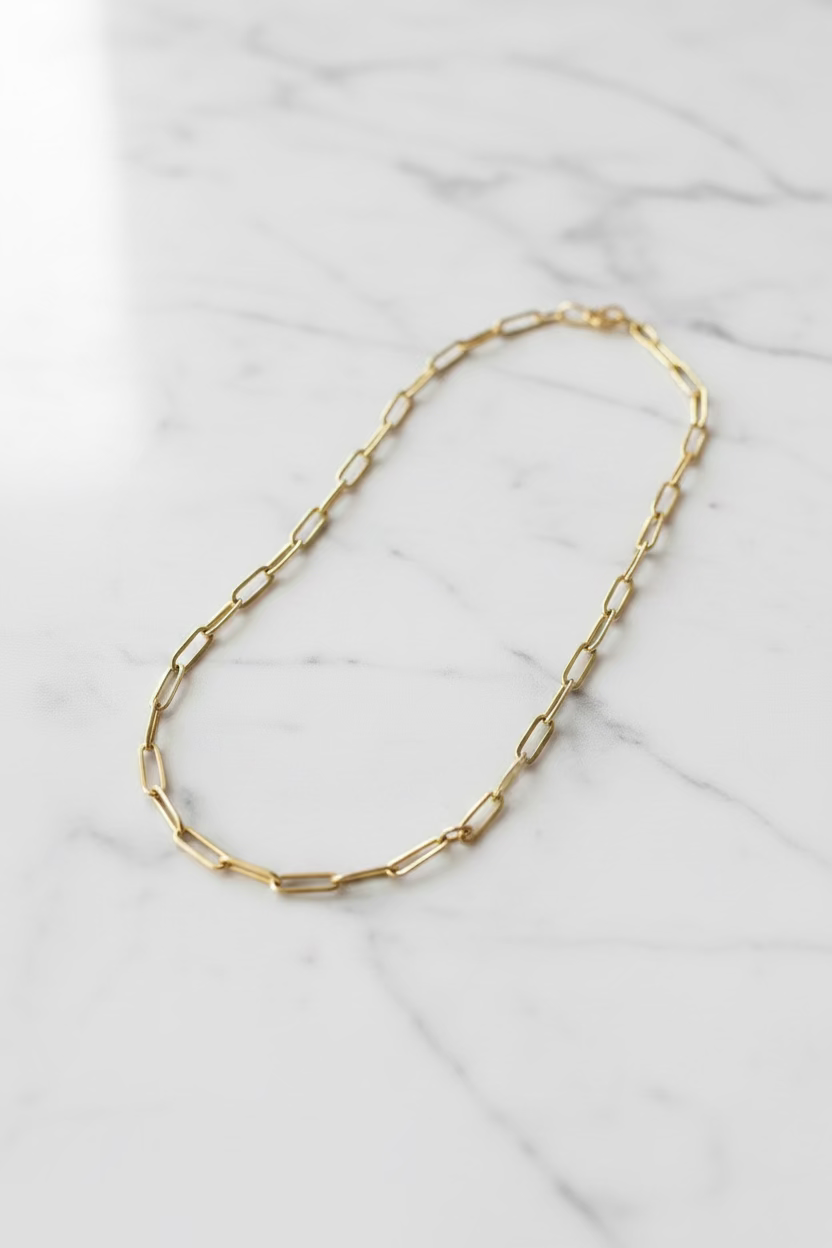 Minimalist Paperclip chain necklace