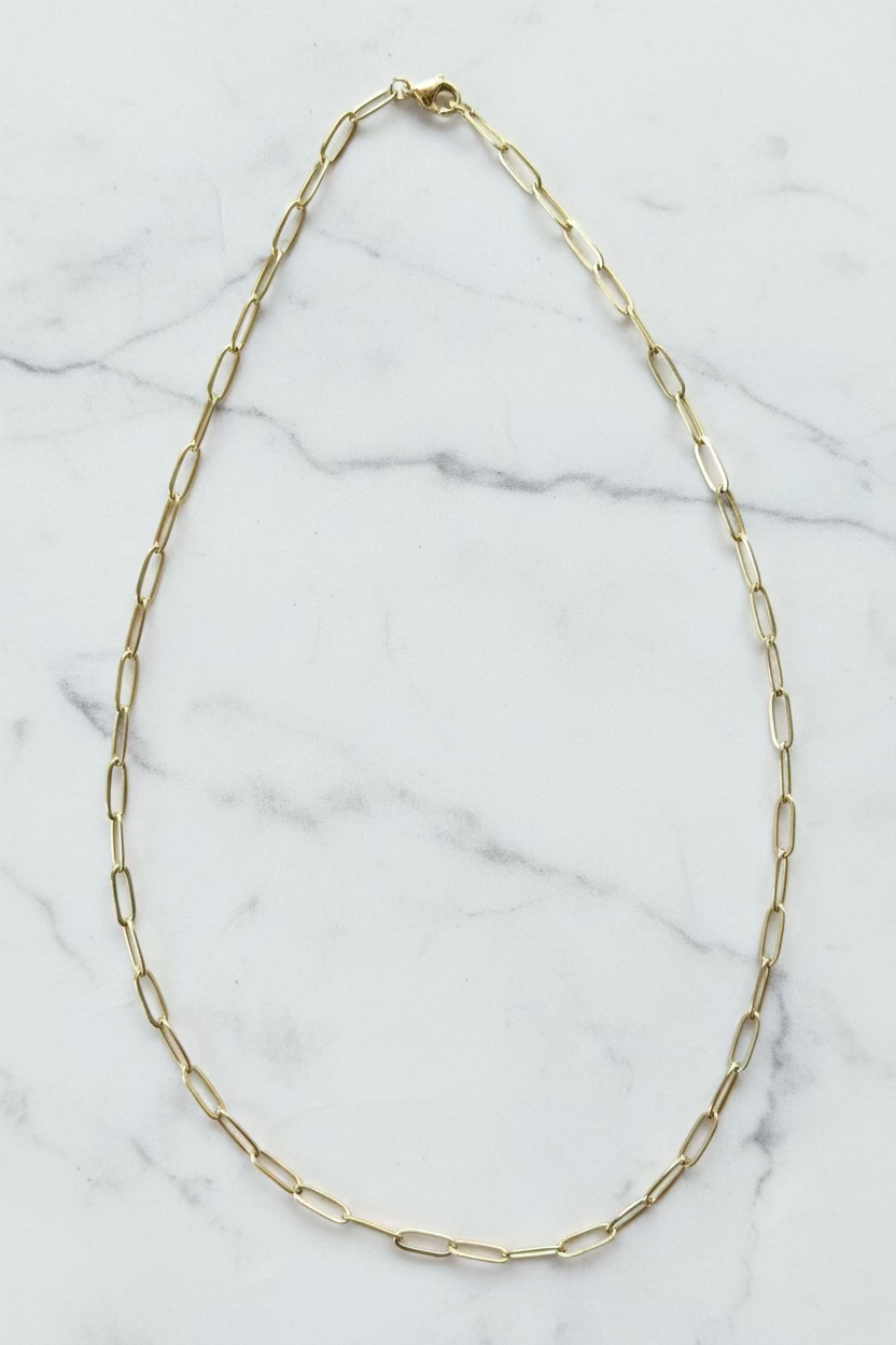 Minimalist Paperclip chain necklace