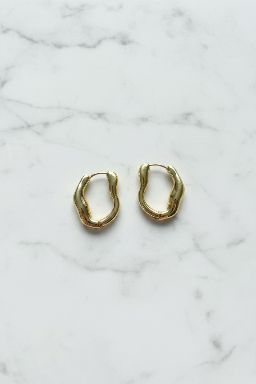 Stylish minimalist irregular twisted hoop earrings