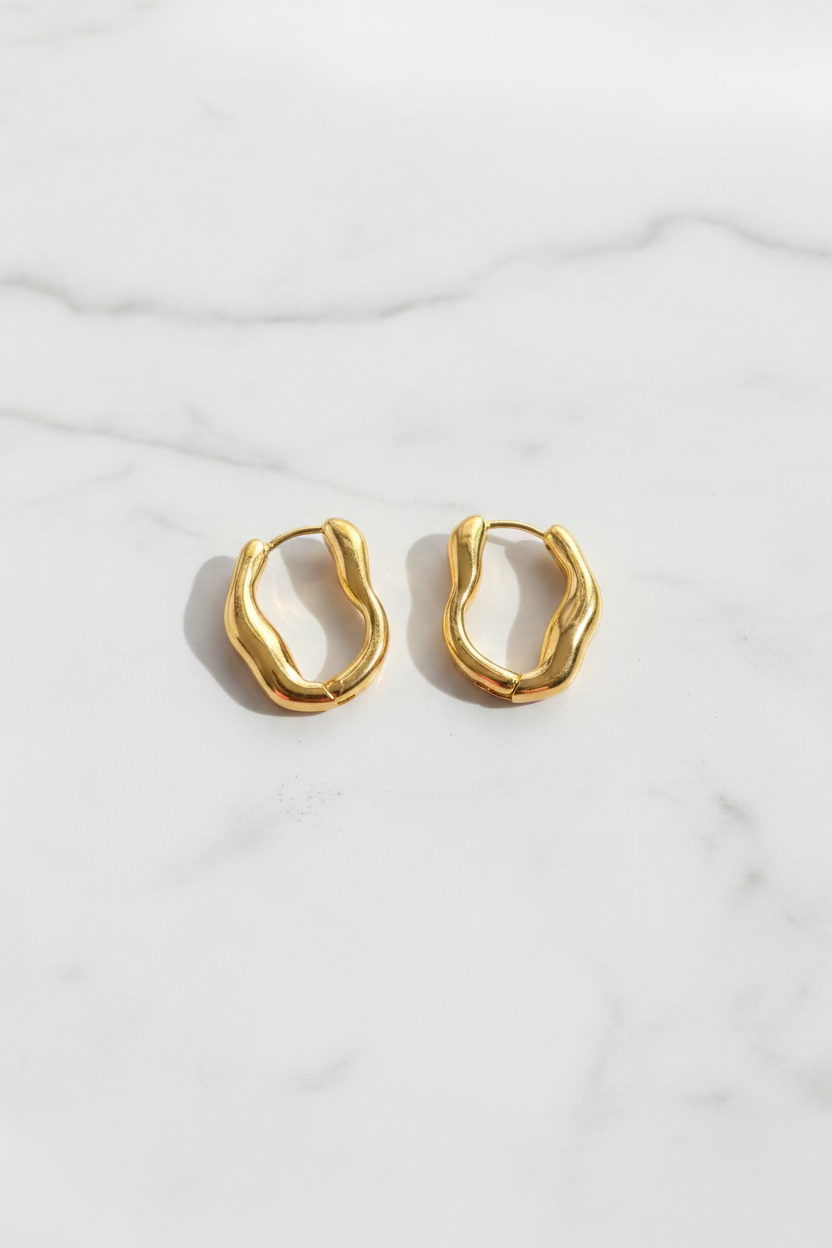 Stylish minimalist irregular twisted hoop earrings