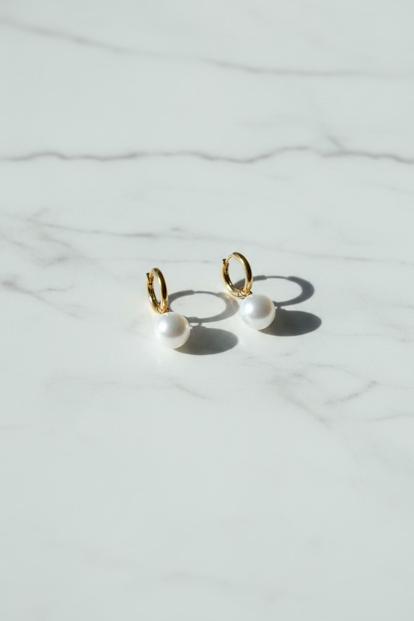 French Retro Pearl pendant earrings