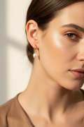 French Retro Pearl pendant earrings