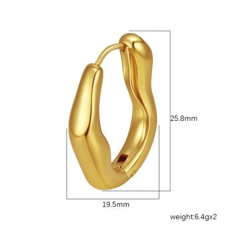 Stylish minimalist irregular twisted hoop earrings
