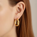 Stylish minimalist irregular twisted hoop earrings