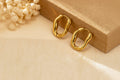 Stylish minimalist irregular twisted hoop earrings