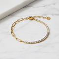 Delicate paperclip bracelet with touch of shine