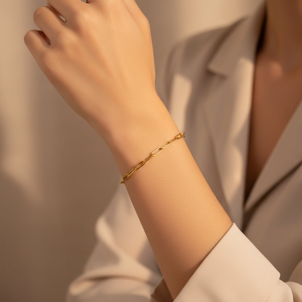 Delicate paperclip bracelet