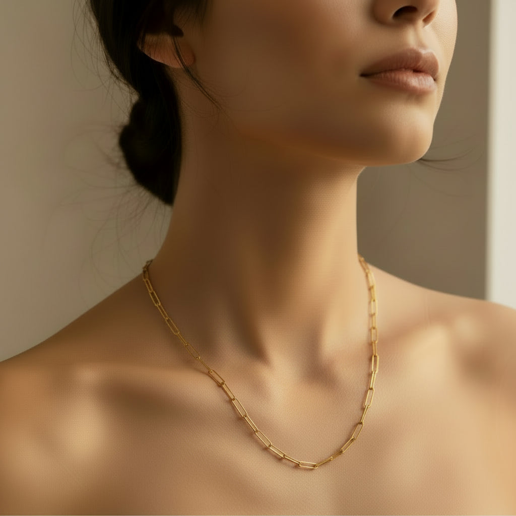 Minimalist Paperclip chain necklace